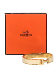 Current Boutique-Hermes - Ivory & Gold Clic H Bracelet