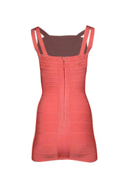 Current Boutique-Herve Leger - Coral Pink Sleeveless Bandage Dress Sz XS