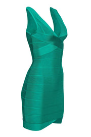 Current Boutique-Herve Leger - Green Bandage Bodycon Mini Dress Sz S