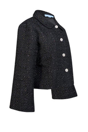 Current Boutique-Hill House - Black Metallic Boucle Button Front Jacket Sz L