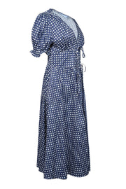 Current Boutique-Hill House - Blue & White Print Button Front Maxi Dress Sz M