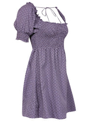 Current Boutique-Hill House - Purple & Lilac Floral Jacquard Babydoll Dress Sz XS