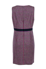 Current Boutique-Hobbs - Pink & Navy Houndstooth Print Sleeveless Shift Dress Sz 10