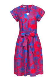 Current Boutique-Hobbs - Red & Blue Print Sleeveless Dress Sz 6