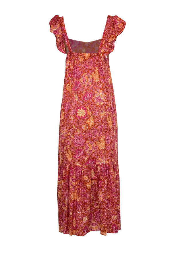 Current Boutique-House of Harlow 1960 - Orange & Magenta Paisley Print Maxi Dress Sz M