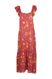 Current Boutique-House of Harlow 1960 - Orange & Magenta Paisley Print Maxi Dress Sz M