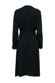 Current Boutique-Hugo Boss - Black Long Sleeve Waist Sash Dress Sz 10