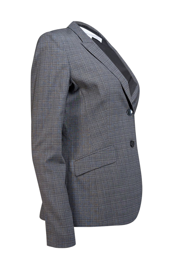 Current Boutique-Hugo Boss - Grey & Charcoal Plaid Wool Blazer Sz 6