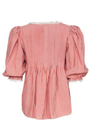 Current Boutique-Hunter Bell - Rust Orange & White Gingham Top Sz S