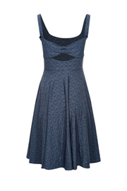 Current Boutique-Hutch - Blue Eyelet Textured Sleeveless Keyhole Back Dress Sz S