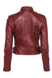 Current Boutique-IRO - Deep Brown Leather Moto Jacket Sz 4