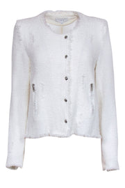 Current Boutique-IRO - Ivory Tweed Zipper Front Jacket Sz 10