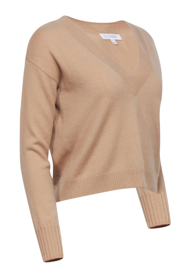 Current Boutique-Intermix - Beige Cashmere V-neck Sweater Sz XS