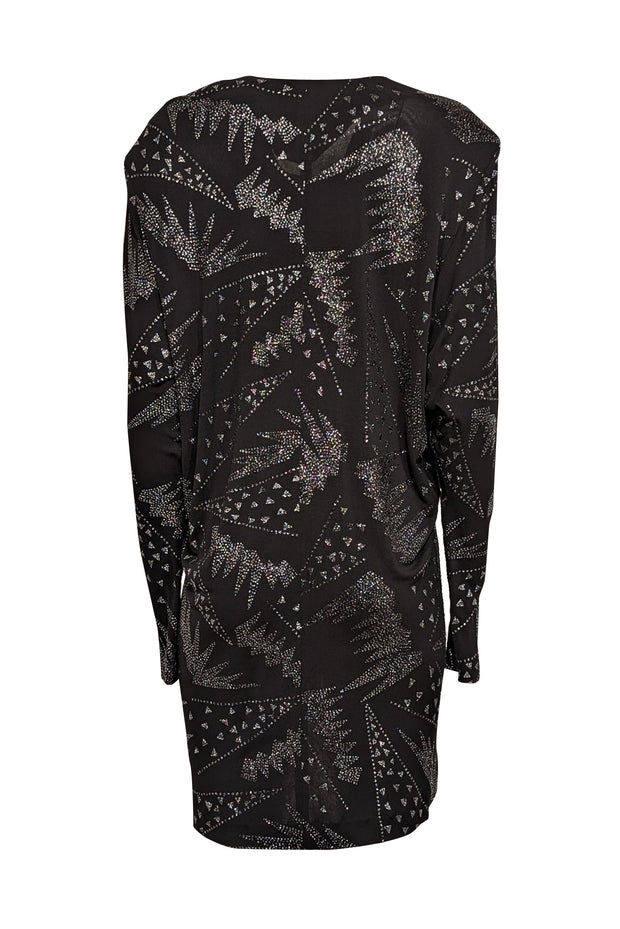 Current Boutique-Isabel Marant - Black w/ Silver & Black Sparkle Detail Shift Dress Sz 6