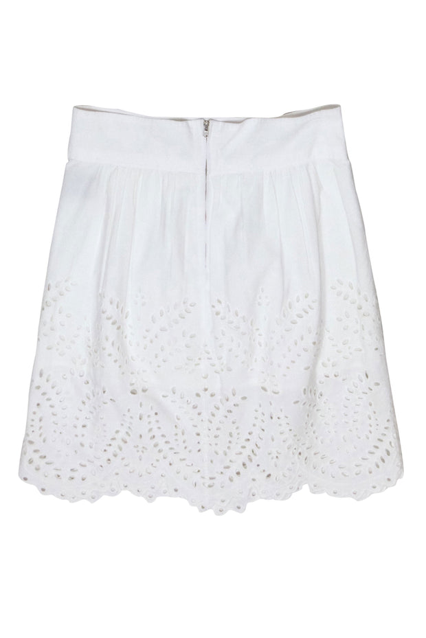 Current Boutique-Isabel Marant Etoile - Ivory Eyelet Trim Skirt Sz M