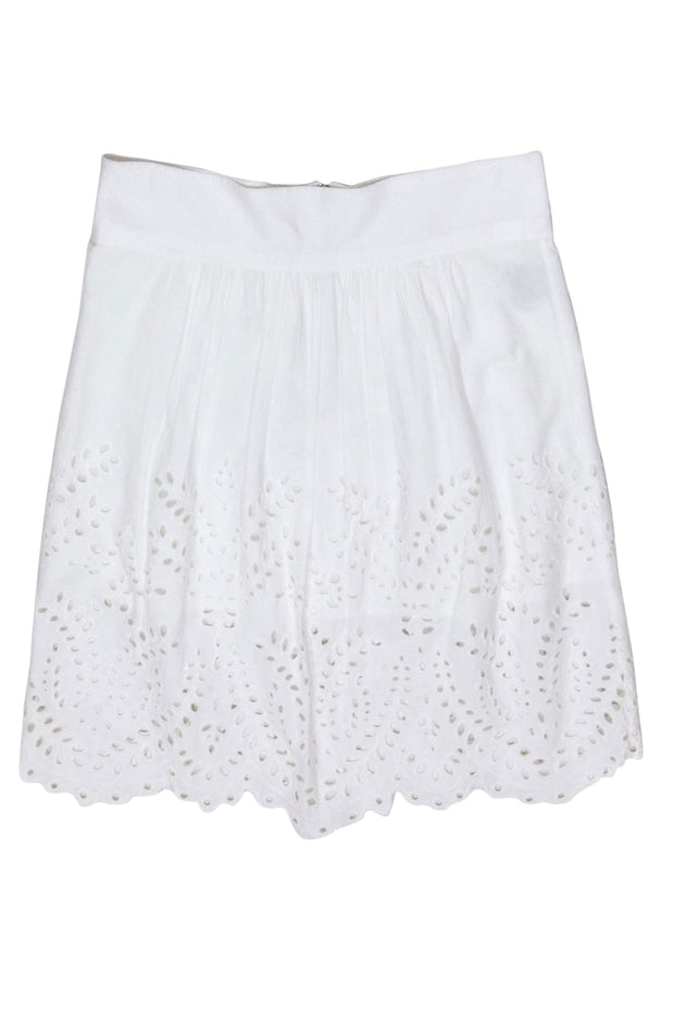 Current Boutique-Isabel Marant Etoile - Ivory Eyelet Trim Skirt Sz M