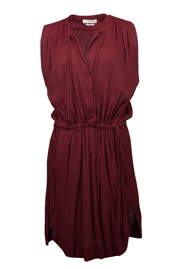 Current Boutique-Isabel Marant Etoile - Maroon Sleeveless Dress w/ Tie Details Sz 4