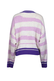 Current Boutique-Isabel Marant - Purple, Cream, & Lilac Striped Alpaca Blend Sweater Sz 10