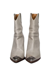 Current Boutique-Isabel Marant - Sage Green Leather Short Boots Sz 10