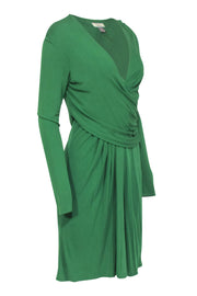 Current Boutique-Issa London - Green Wrap Bodice Long Sleeve Dress Sz 10