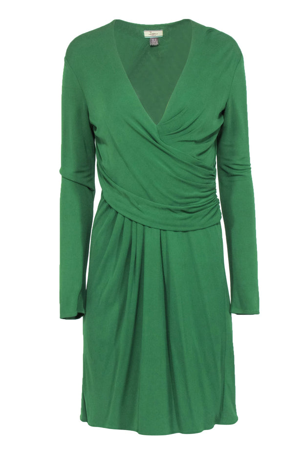 Current Boutique-Issa London - Green Wrap Bodice Long Sleeve Dress Sz 10