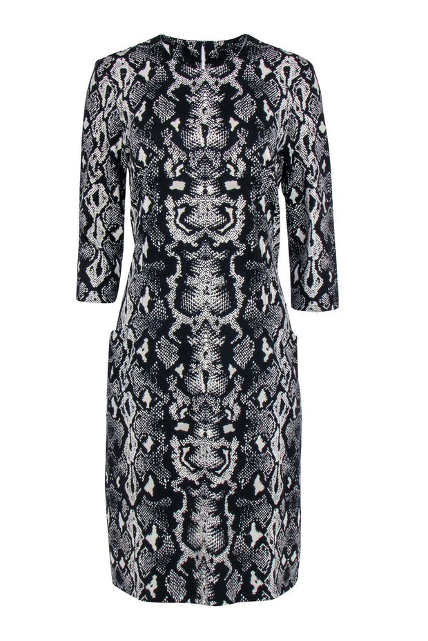 Current Boutique-J. McLaughlin - Black & White Snake Print Dress Sz L