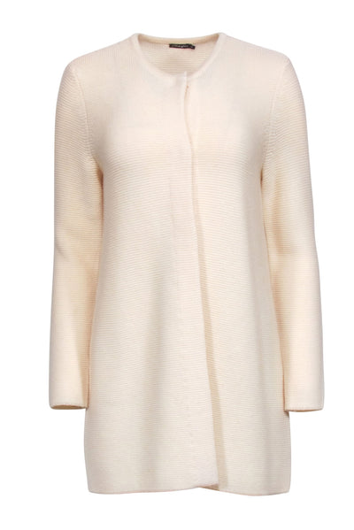 Current Boutique-J. McLaughlin - Cream Textured Snap Button Cardigan Sz M