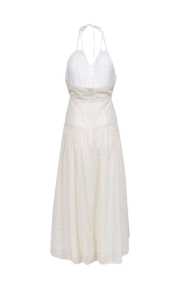 Current Boutique-J.Crew Collection - Ivory Eyelet Halter Midi Dress Sz 2