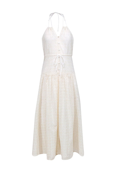 Current Boutique-J.Crew Collection - Ivory Eyelet Halter Midi Dress Sz 2