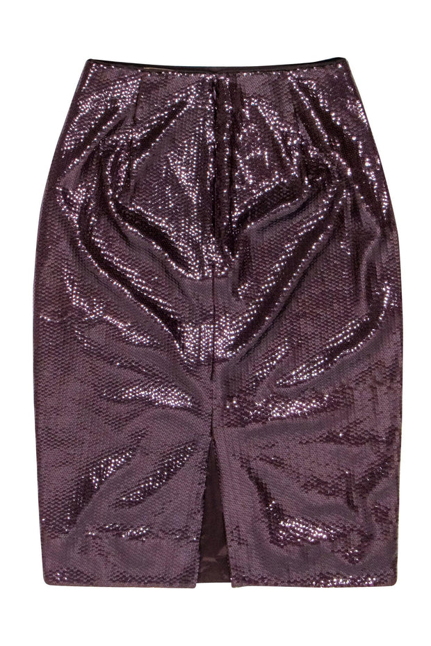 Current Boutique-J.Crew Collection - Maroon Sequin Pencil Skirt Sz 2