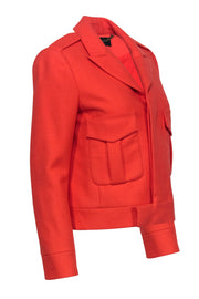 Current Boutique-J.Crew Collection - Orange Wool Large Pocket Front Blazer Sz 6