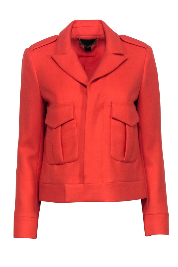 Current Boutique-J.Crew Collection - Orange Wool Large Pocket Front Blazer Sz 6