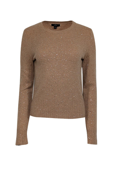 Current Boutique-J.Crew - Tan Merino Wool Blend Rhinestone Detail Sweater Sz S