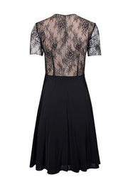 Current Boutique-Jason Wu - Black Laced Georgette Fit & Flare Dress Sz 2