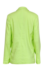 Current Boutique-Jason Wu - Lime Green Linen Blend Open-Front Blazer Sz M