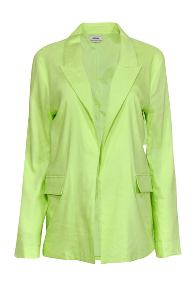 Current Boutique-Jason Wu - Lime Green Linen Blend Open-Front Blazer Sz M