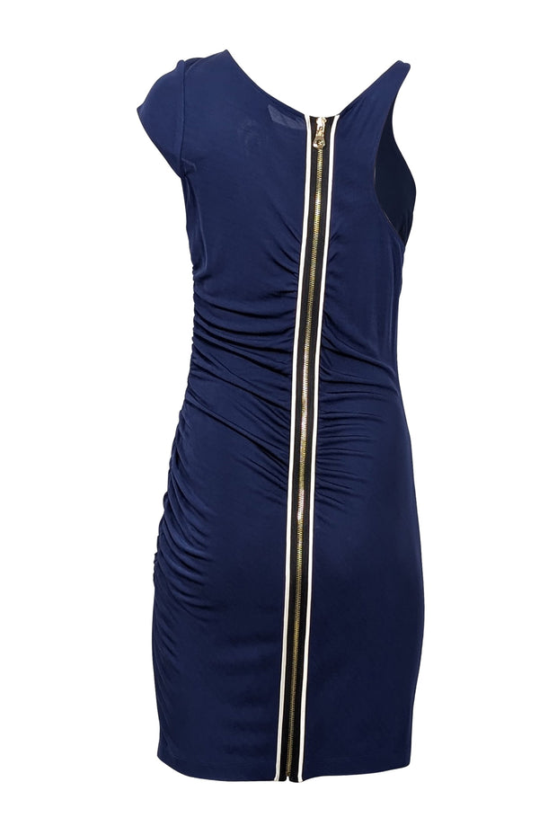 Current Boutique-Jay Godfrey - Navy Sleeveless Side Ruched Dress Sz 6