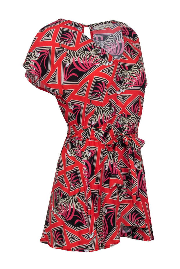 Current Boutique-Jazmin Chebar - Red & Black w/ Tiger Prints Sz M