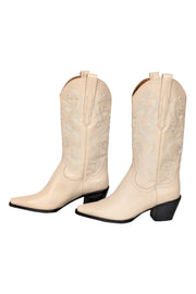 Current Boutique-Jeffrey Campbell - Cream Western Tall Boots Sz 10