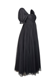 Current Boutique-Jessakae - Black Tulle Puff Sleeve Midi Dress Sz XXS