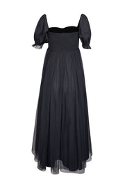 Current Boutique-Jessakae - Black Tulle Puff Sleeve Midi Dress Sz XXS