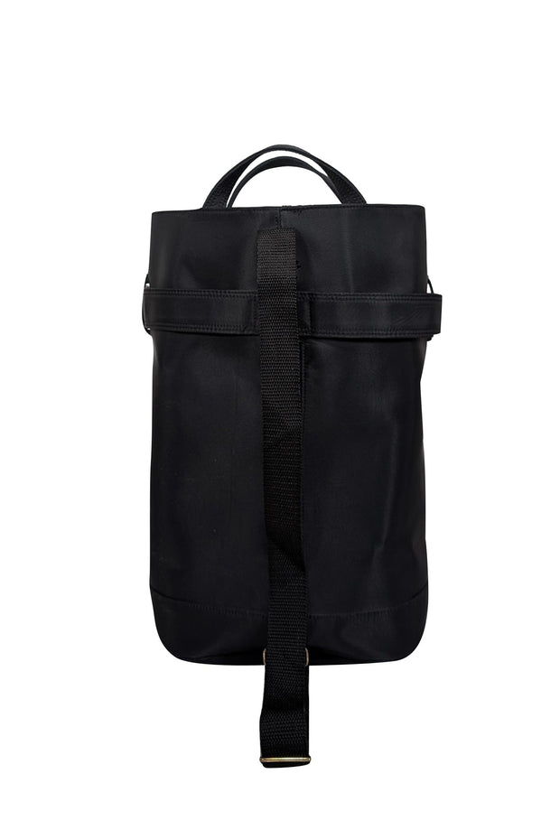 Current Boutique-Jil Sander - Black Nylon Sling Bucket Bag Belt Snap Closure