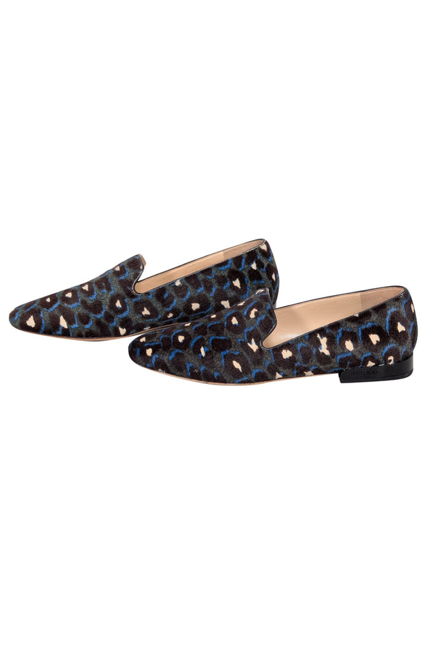 Current Boutique-Jimmy Choo - Blue & Grey Leopard Print Flats Sz 6