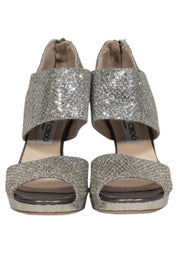 Current Boutique-Jimmy Choo - Champagne Gold Heels w/ Silver Glitters Sz 8