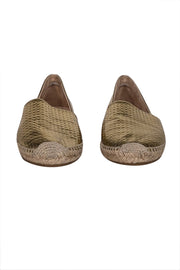 Current Boutique-Jimmy Choo - Gold Textured Espadrille Flats Sz 7