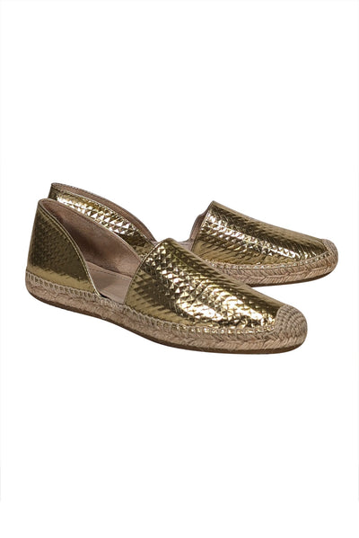 Current Boutique-Jimmy Choo - Gold Textured Espadrille Flats Sz 7