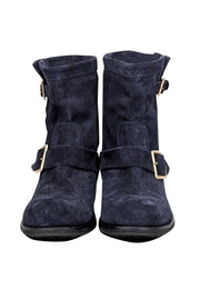 Current Boutique-Jimmy Choo - Navy Suede Ankle Boots Sz 8.5