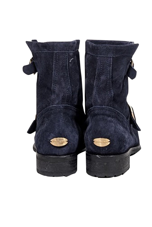 Current Boutique-Jimmy Choo - Navy Suede Ankle Boots Sz 8.5