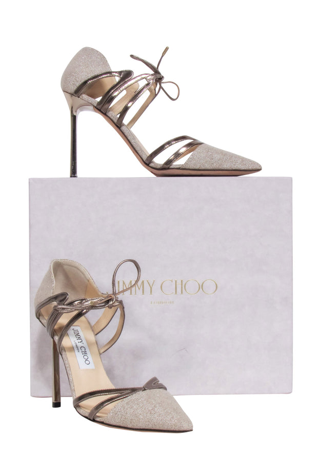 Current Boutique-Jimmy Choo - Nude Metallic Pointed Toe Pumps Sz 8