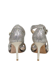 Current Boutique-Jimmy Choo - Silver Glitter Snakeskin Print Sandals Sz 6